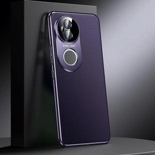 For vivo S20 Genuine Leather PC Phone Case(Dark Purple)