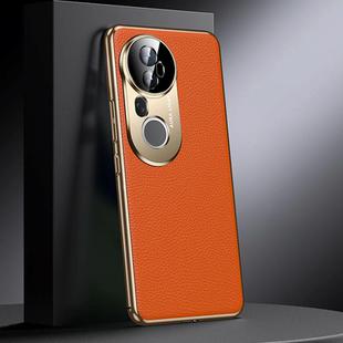 For vivo S20 Pro Genuine Leather PC Phone Case(Orange)