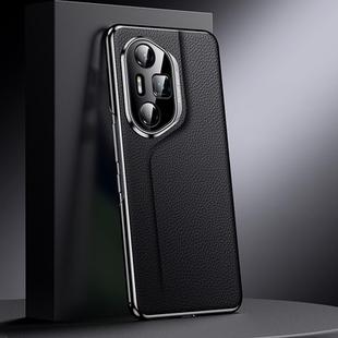 For Honor 300 Pro Genuine Leather PC Phone Case(Black)