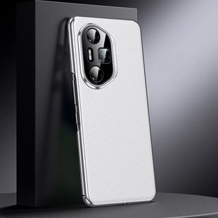 For Honor 300 Ultra Genuine Leather PC Phone Case(White)