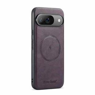 For Google Pixel 9 Pro XL Fierre Shann Cowhide Texture MagSafe Magnetic Phone Case(Purple)