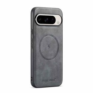 For Google Pixel 9 / 9 Pro Fierre Shann Cowhide Texture MagSafe Magnetic Phone Case(Grey)