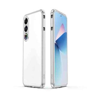 For Meizu 21 Aurora Series Lens Protector + Metal Frame Phone Case(Silver)