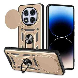 For Redmi Note 14 Pro+ 5G Sliding Camera Cover Design TPU+PC Phone Case(Gold)