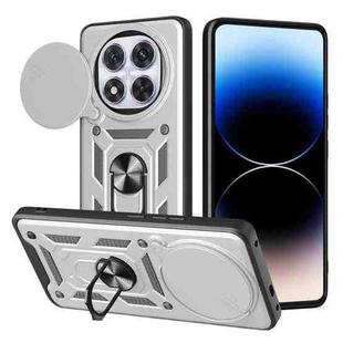 For Redmi Note 14 Pro+ 5G Sliding Camera Cover Design TPU+PC Phone Case(Silver)