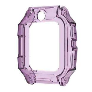 For Xiaotiancai Z6P Half Coverage Hollow TPU Watch Protective Case(Transparent Purple)