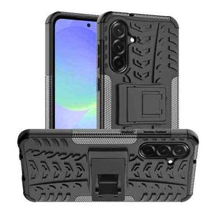 For Samsung Galaxy A36 5G Tire Texture TPU + PC Phone Case with Holder(Black)