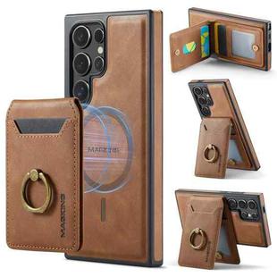 For Samsung Galaxy S24 Ultra 5G DG.MING K1 MagSafe Detachable Wallet RFID Back Cover Phone Case(Brown)