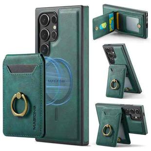 For Samsung Galaxy S24 Ultra 5G DG.MING K1 MagSafe Detachable Wallet RFID Back Cover Phone Case(Green)