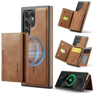 For Samsung Galaxy S24 Ultra 5G DG.MING MAGKING-K2 Series MagSafe RFID Card Bag Detachable Phone Case(Brown)