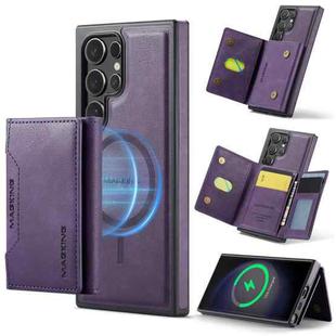 For Samsung Galaxy S23 Ultra 5G DG.MING MAGKING-K2 Series MagSafe RFID Card Bag Detachable Phone Case(Purple)