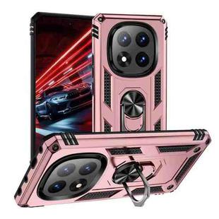 For Redmi Note 14 Pro 5G Shockproof TPU + PC Phone Case with Holder(Rose Gold)