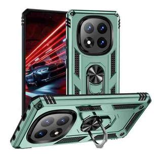 For Redmi Note 14 Pro 5G Shockproof TPU + PC Phone Case with Holder(Dark Green)