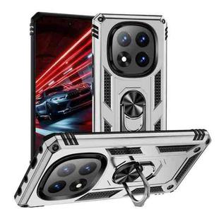 For Redmi Note 14 Pro 5G Shockproof TPU + PC Phone Case with Holder(Silver)