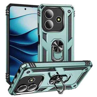 For Redmi Note 14 5G Shockproof TPU + PC Phone Case with Holder(Dark Green)
