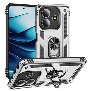 For Redmi Note 14 5G Shockproof TPU + PC Phone Case with Holder(Silver)