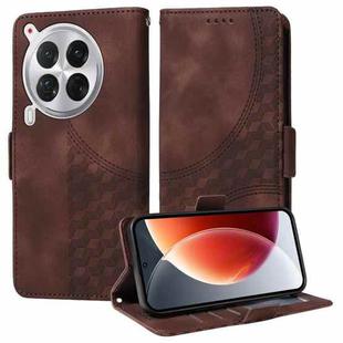 For Tecno Camon 30 Premier Embossed Rhombus Starry Leather Phone Case(Brown)