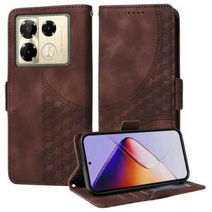 For Infinix Note 40 Pro 4G / 5G / Note 40 Pro+ Embossed Rhombus Starry Leather Phone Case(Brown)