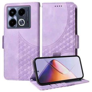 For Infinix Note 40 4G Embossed Rhombus Starry Leather Phone Case(Purple)