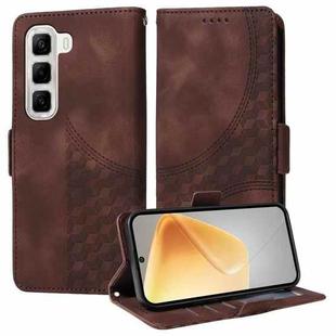 For Infinix Hot 50 4G Embossed Rhombus Starry Leather Phone Case(Brown)