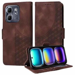 For Infinix Hot 50i / Smart 9 Embossed Rhombus Starry Leather Phone Case(Brown)