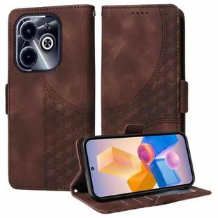 For Infinix Hot 40i Embossed Rhombus Starry Leather Phone Case(Brown)