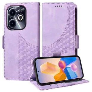 For Infinix Hot 40i Embossed Rhombus Starry Leather Phone Case(Purple)