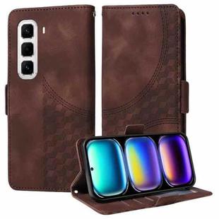 For Infinix Hot 50 Pro+ 4G Embossed Rhombus Starry Leather Phone Case(Brown)