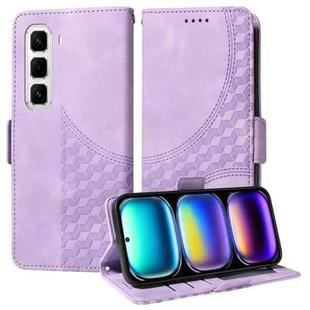 For Infinix Hot 50 Pro+ 4G Embossed Rhombus Starry Leather Phone Case(Purple)