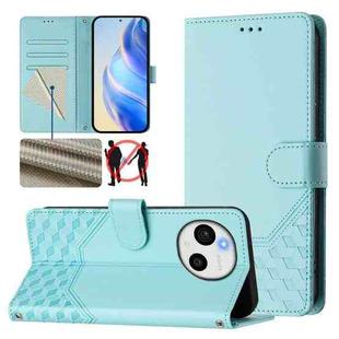 For Sharp Aquos Sense9 Plus Honeycomb Embossing RFID Leather Phone Case(Mint Green)