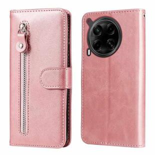 For Tecno Camon 30 4G / 5G Fashion Calf Texture Zipper Leather Phone Case(Rose Gold)