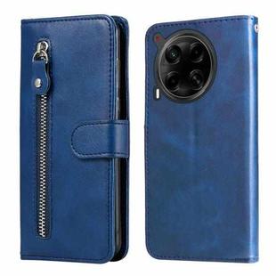 For Tecno Camon 30 4G / 5G Fashion Calf Texture Zipper Leather Phone Case(Blue)