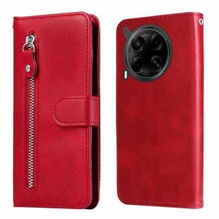 For Tecno Camon 30 4G / 5G Fashion Calf Texture Zipper Leather Phone Case(Red)