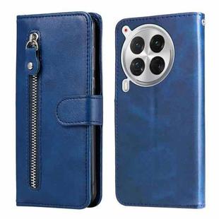 For Tecno Camon 30 Premier Fashion Calf Texture Zipper Leather Phone Case(Blue)