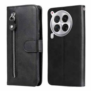 For Tecno Camon 30 Premier Fashion Calf Texture Zipper Leather Phone Case(Black)