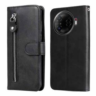 For Tecno Camon 30 Pro Fashion Calf Texture Zipper Leather Phone Case(Black)