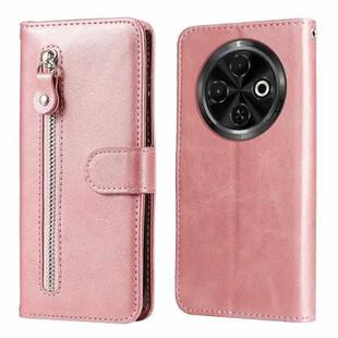 For Tecno Spark 30C Fashion Calf Texture Zipper Leather Phone Case(Rose Gold)