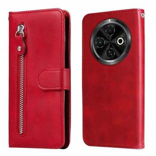 For Tecno Spark 30C Fashion Calf Texture Zipper Leather Phone Case(Red)