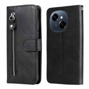 For Tecno Spark Go 1 / Pop 9 / Spark Go 2025 Fashion Calf Texture Zipper Leather Phone Case(Black)