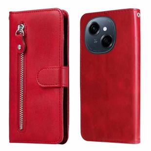 For Tecno Spark Go 1 / Pop 9 / Spark Go 2025 Fashion Calf Texture Zipper Leather Phone Case(Red)