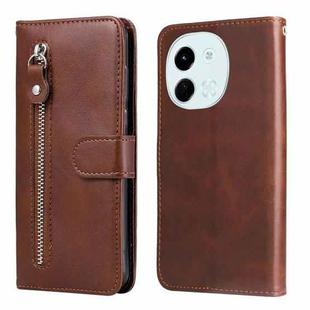 For Tecno Spark 30 5G / Pova 6 Neo 5G Fashion Calf Texture Zipper Leather Phone Case(Brown)