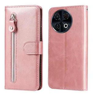 For Tecno Spark 30 Pro 4G Fashion Calf Texture Zipper Leather Phone Case(Rose Gold)