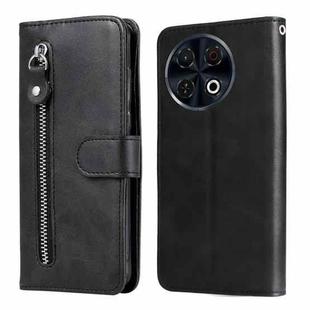 For Tecno Spark 30 Pro 4G Fashion Calf Texture Zipper Leather Phone Case(Black)