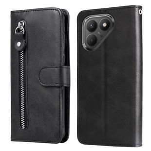 For Tecno Pova 7 5G Fashion Calf Texture Zipper Leather Phone Case(Black)