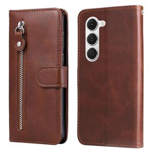 For Tecno Spark 40 Pro 4G Fashion Calf Texture Zipper Leather Phone Case(Brown)