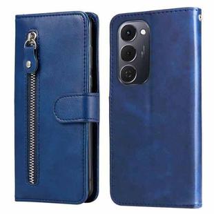 For Tecno Spark 40 Pro+ 4G Fashion Calf Texture Zipper Leather Phone Case(Blue)