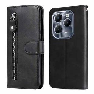 For Infinix Hot 40 / Hot 40 Pro Fashion Calf Texture Zipper Leather Phone Case(Black)