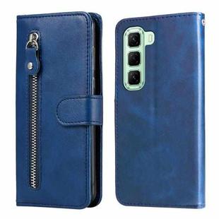 For Infinix Hot 50 5G Fashion Calf Texture Zipper Leather Phone Case(Blue)