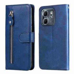 For Infinix Hot 50i / Smart 9 Fashion Calf Texture Zipper Leather Phone Case(Blue)