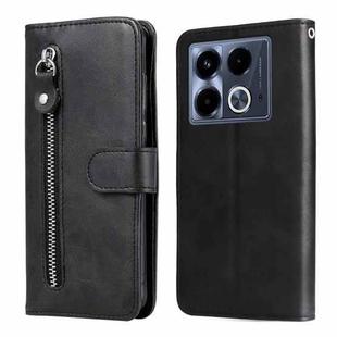 For Infinix Note 40 4G Fashion Calf Texture Zipper Leather Phone Case(Black)